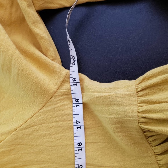 SHEIN Mustard Yellow Long Sleeve BabyDoll Mini Dress XS - Picture 10 of 12